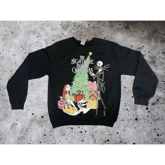 Disney The Nightmare Before Christmas Black Sweatshirt Sweater Pullover Size‎ L - Picture 1 of 6